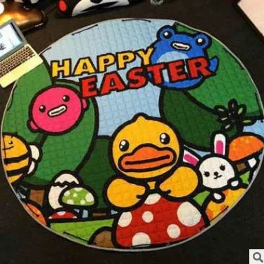 Round cotton storage mat with storage bag for children's toys