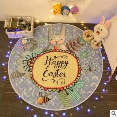 Round cotton storage mat with storage bag for children's toys