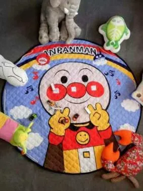 Round cotton storage mat with storage bag for children's toys