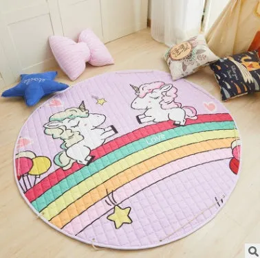 Round cotton storage mat with storage bag for children's toys