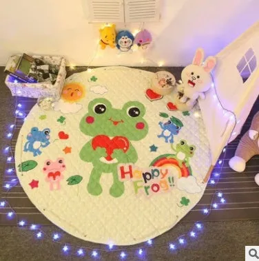 Round cotton storage mat with storage bag for children's toys