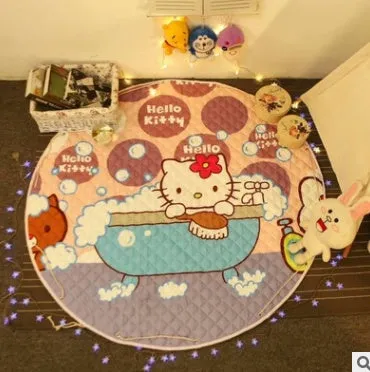 Round cotton storage mat with storage bag for children's toys