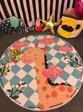 Round cotton storage mat with storage bag for children's toys