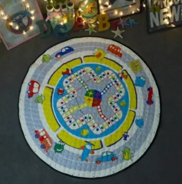 Round cotton storage mat with storage bag for children's toys