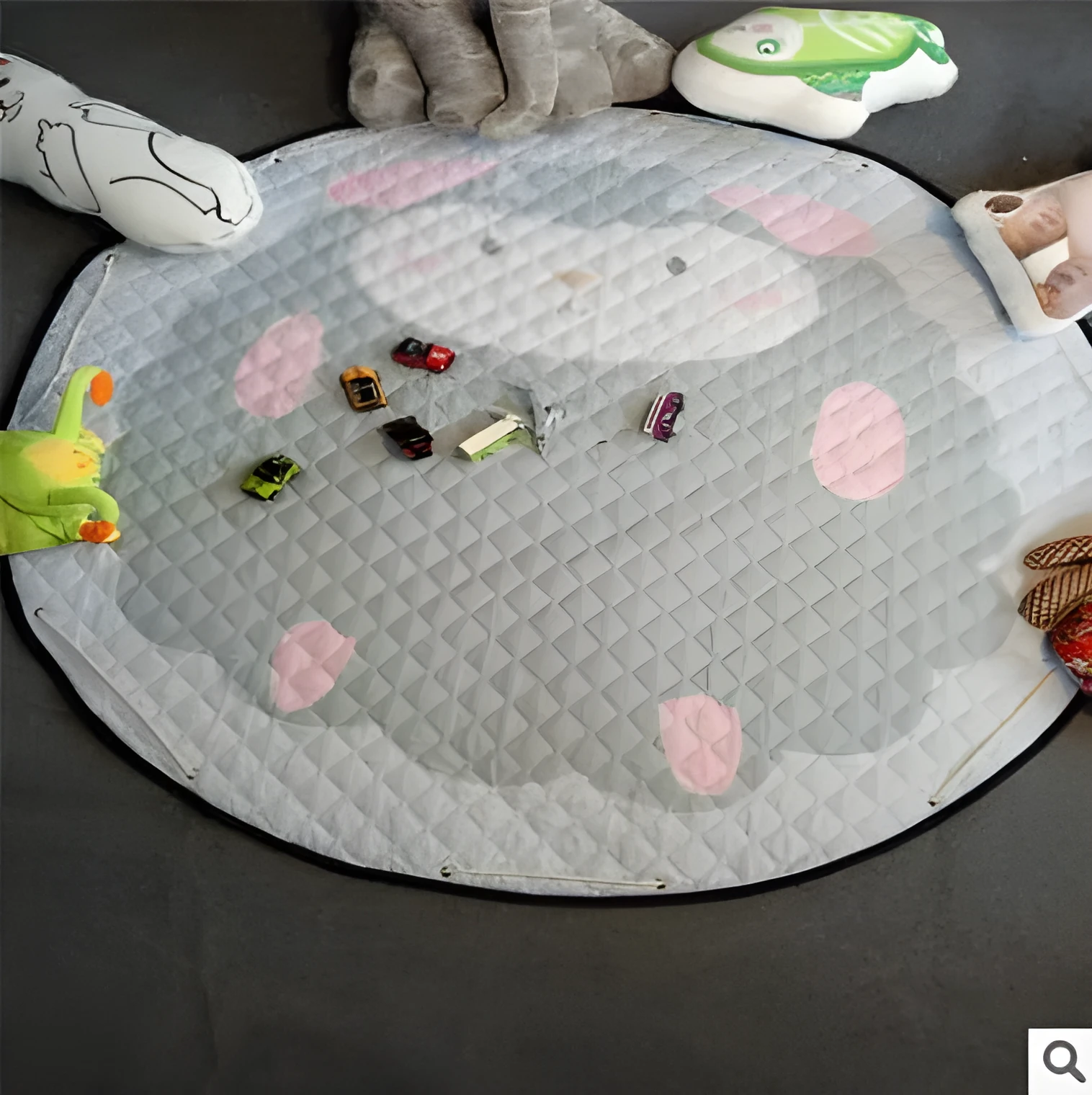 Round cotton storage mat with storage bag for children's toys