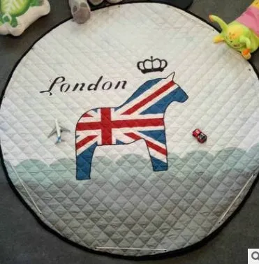 Round cotton storage mat with storage bag for children's toys
