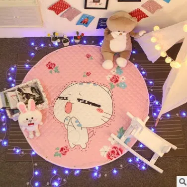 Round cotton storage mat with storage bag for children's toys