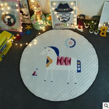 Round cotton storage mat with storage bag for children's toys