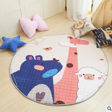 Round cotton storage mat with storage bag for children's toys