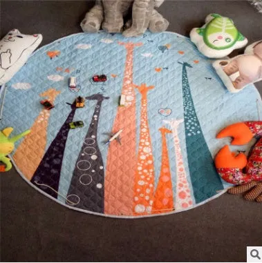 Round cotton storage mat with storage bag for children's toys