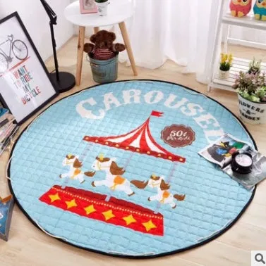 Round cotton storage mat with storage bag for children's toys