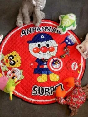 Round cotton storage mat with storage bag for children's toys