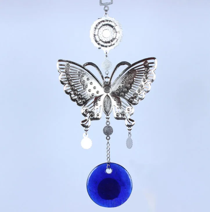Tin alloy die cast hanging ornament with landscape floral pattern for home and car decor
