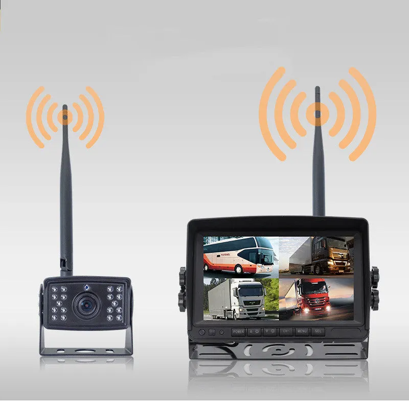 Digital wireless driving recorder with metal case, black finish, for 24V reversing camera systems