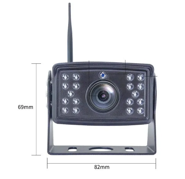 Digital wireless driving recorder with metal case, black finish, for 24V reversing camera systems