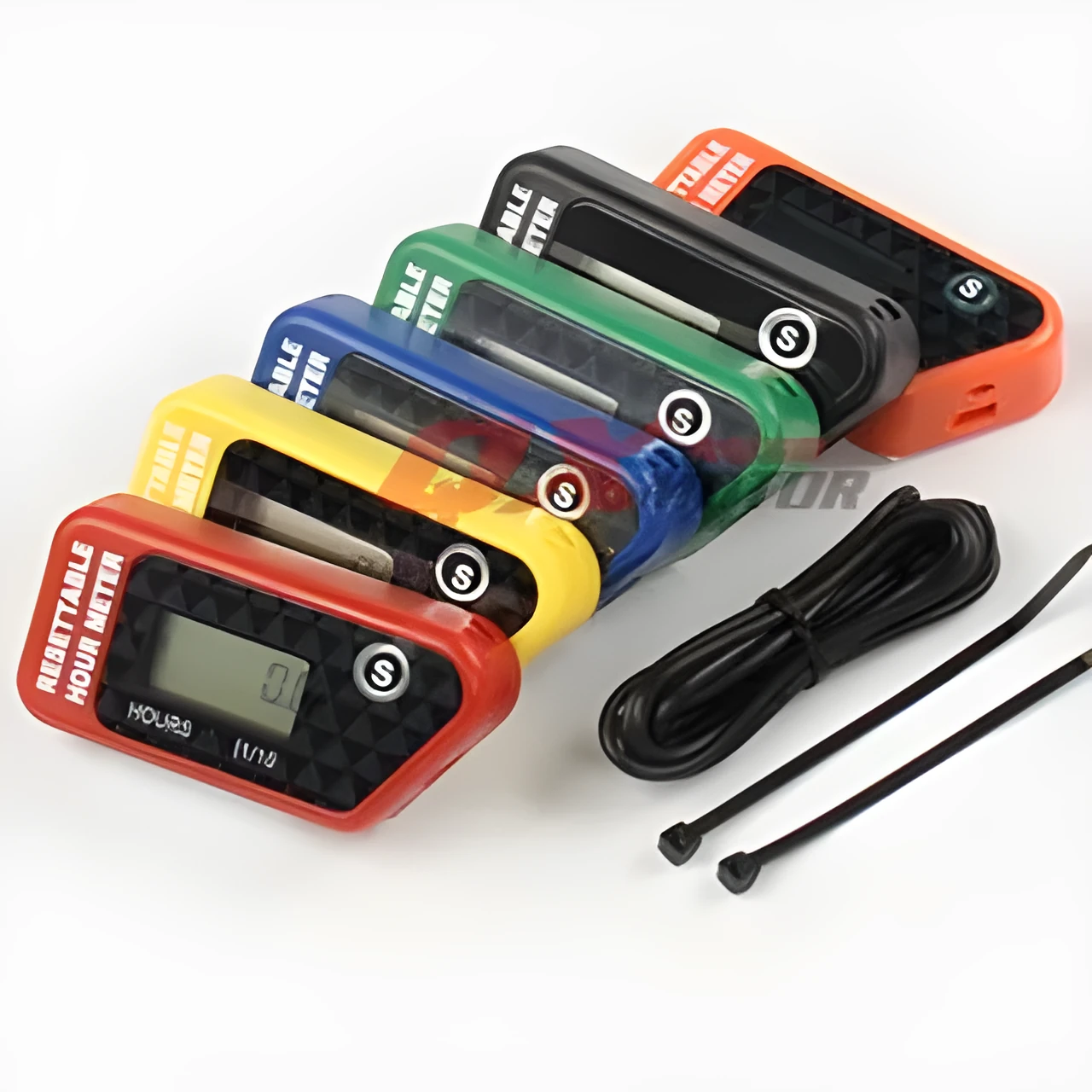 Black YSDS waterproof electronic maintenance timer with LCD display for engine service intervals