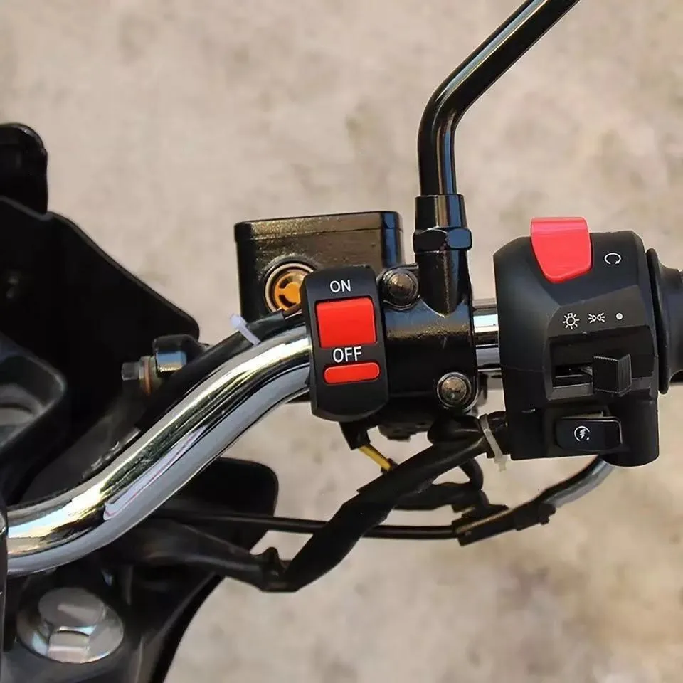 Motorcycle electric car handlebar switch black 22mm inner diameter copper wire 50cm cord