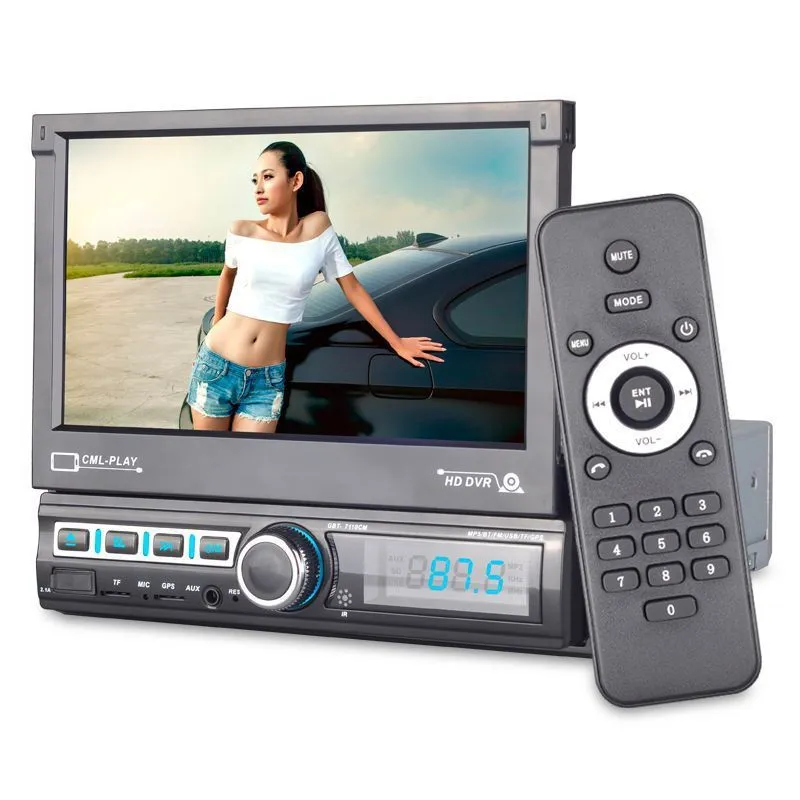Black 7-inch touch screen MP5 player with Bluetooth 4.2 for car use