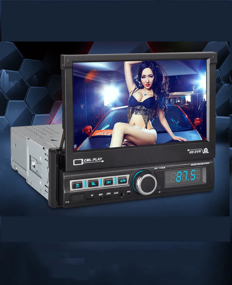 Black 7-inch touch screen MP5 player with Bluetooth 4.2 for car use