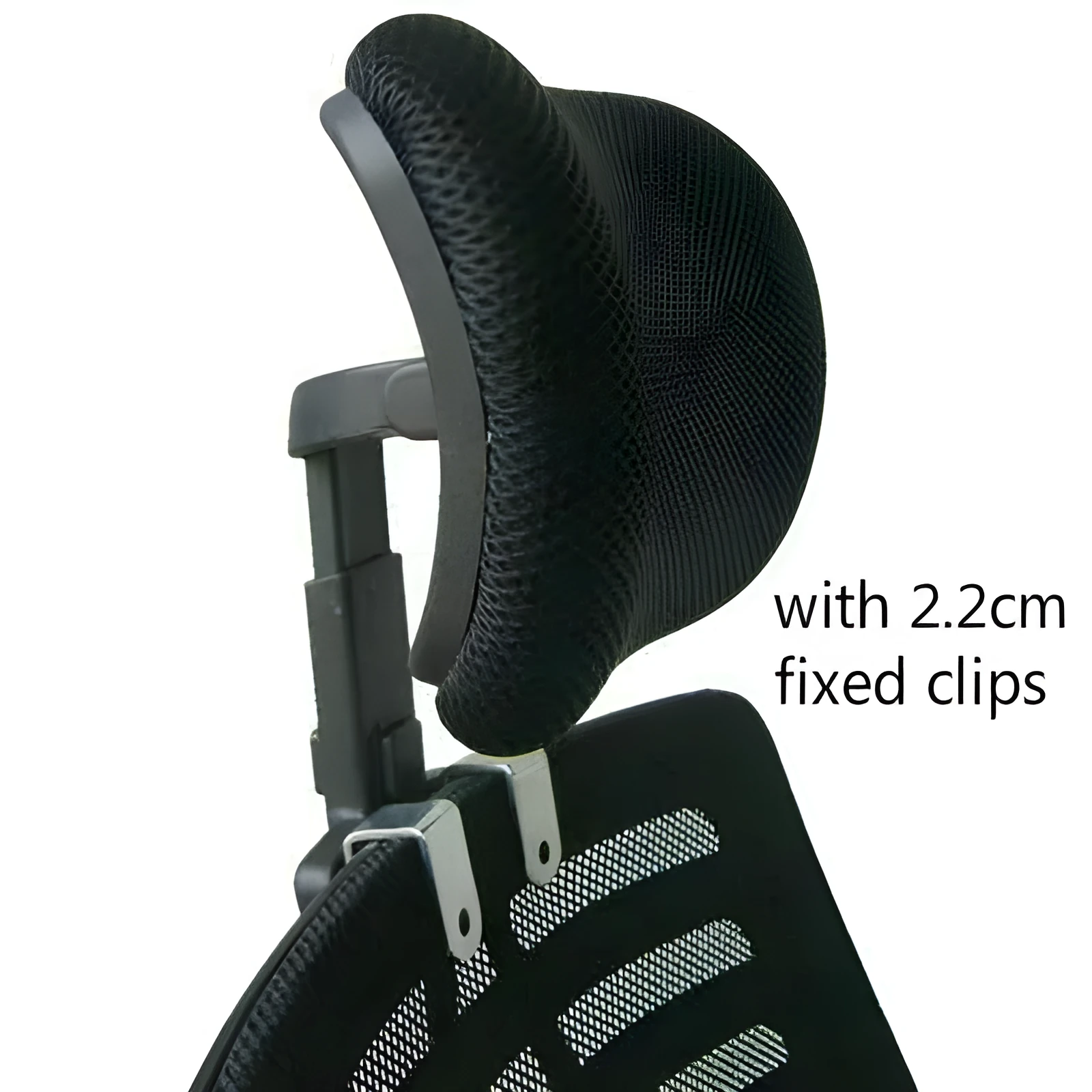 Plastic galvanised deepening headrest mounting clip for computer chairs in black