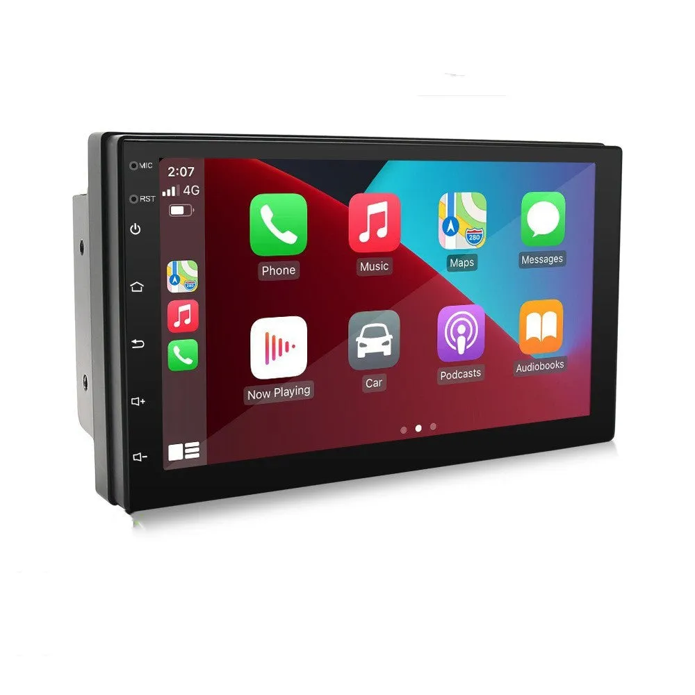 Universal black MP5 player with 7-inch screen for car GPS navigation and CarPlay connectivity