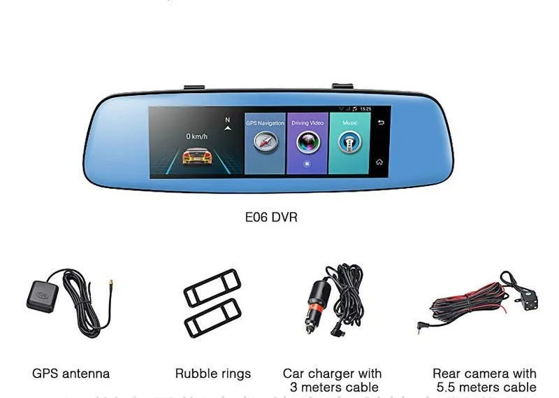 8-inch 4G cloud mirror driving recorder with front and rear 1080P HD cameras and Android navigation