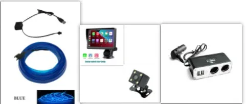 7 inch portable car smart screen with wireless CarPlay and Android Auto on retractable bracket