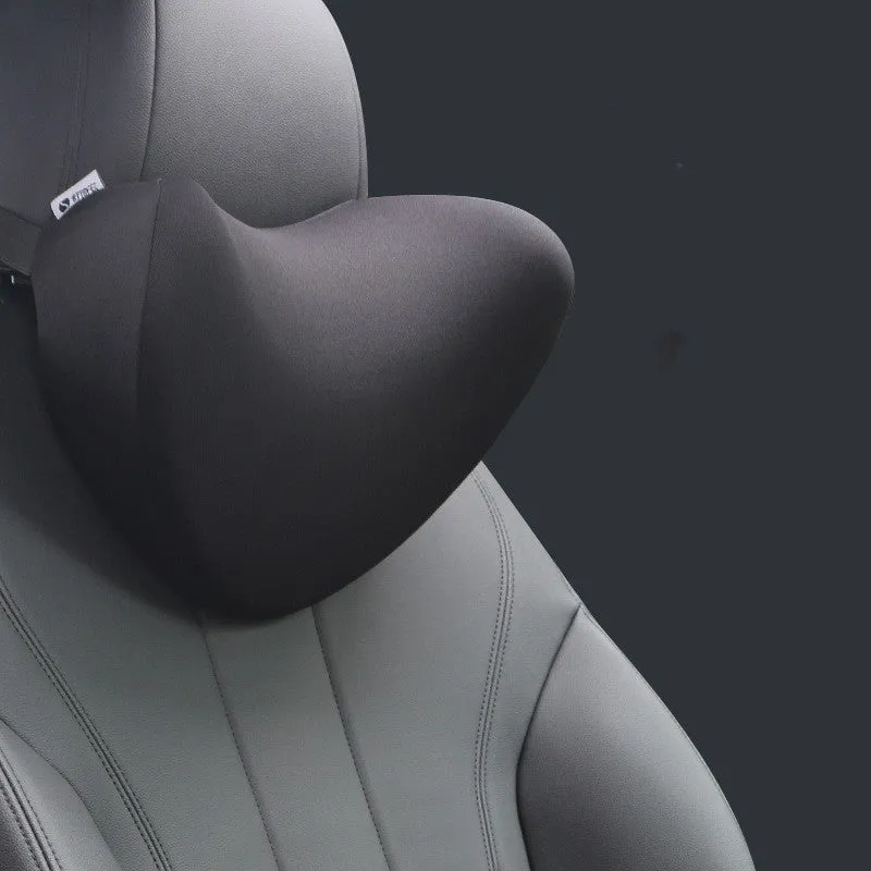 Car headrest neck pillow with silky nylon cover and memory cotton core, 29x21x15cm