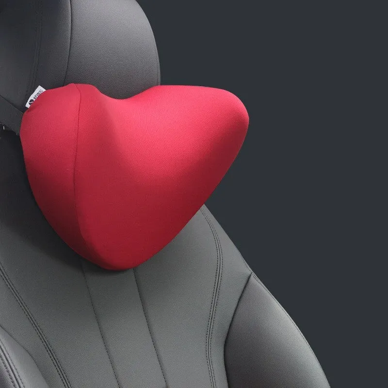 Car headrest neck pillow with silky nylon cover and memory cotton core, 29x21x15cm