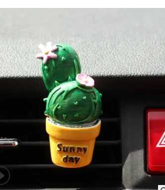Car air freshener clip vent plant ornament cactus style on AC louver