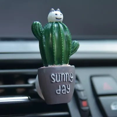 Car air freshener clip vent plant ornament cactus style on AC louver