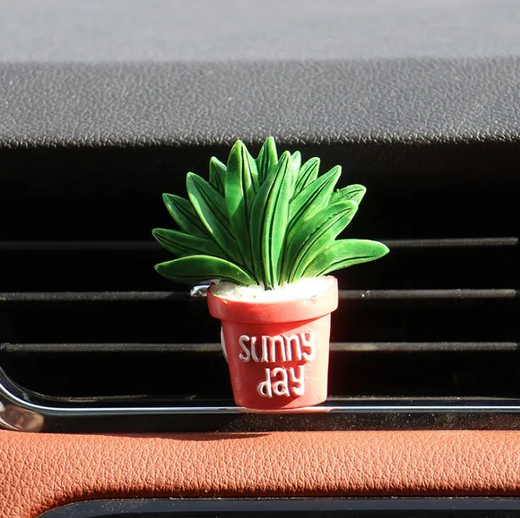Car air freshener clip vent plant ornament cactus style on AC louver
