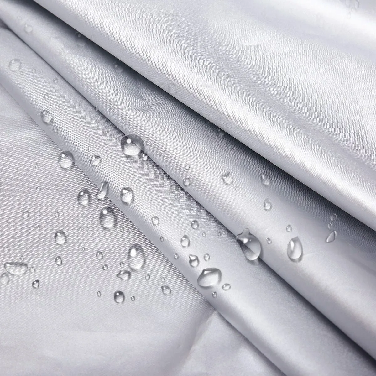 Universal full car cover in umbrella cloth with reflective strip, sized for sedans, SUVs, and pickups