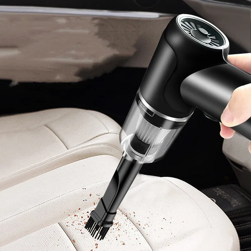 Wireless Charging Hand-held Vehicle Vacuum Cleaner Wet and Dry Plastic Build 4000r/min 80W Power 164x5x142mm 4000mA Battery 400g Black Gold