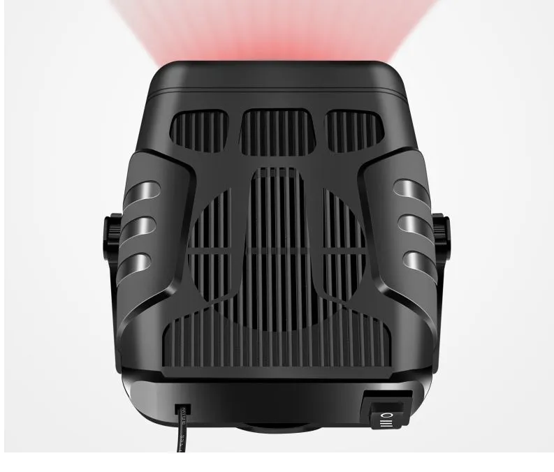 Black multifunctional purifier car heater with ABS body and compact design, 10 by 7.2 cm