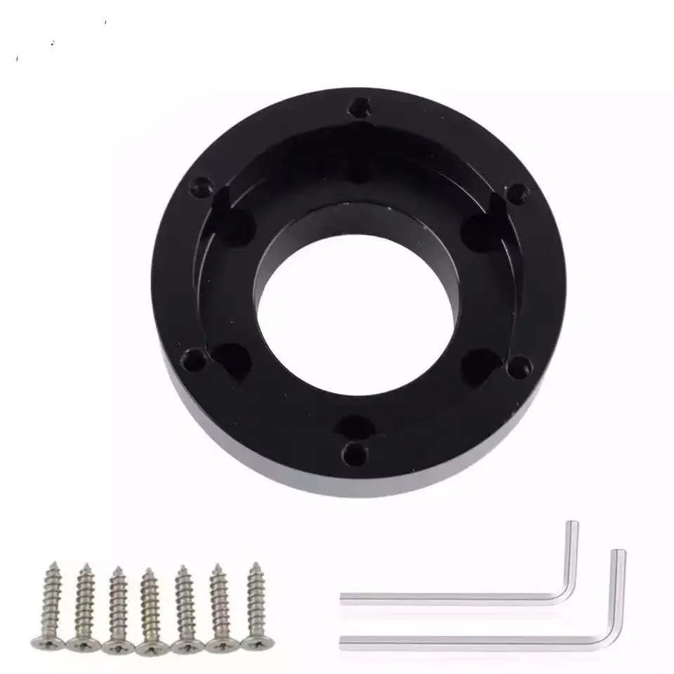 Modified racing game aiming wheel base adaptor cushion block in aluminium black and silver for AF2901 model