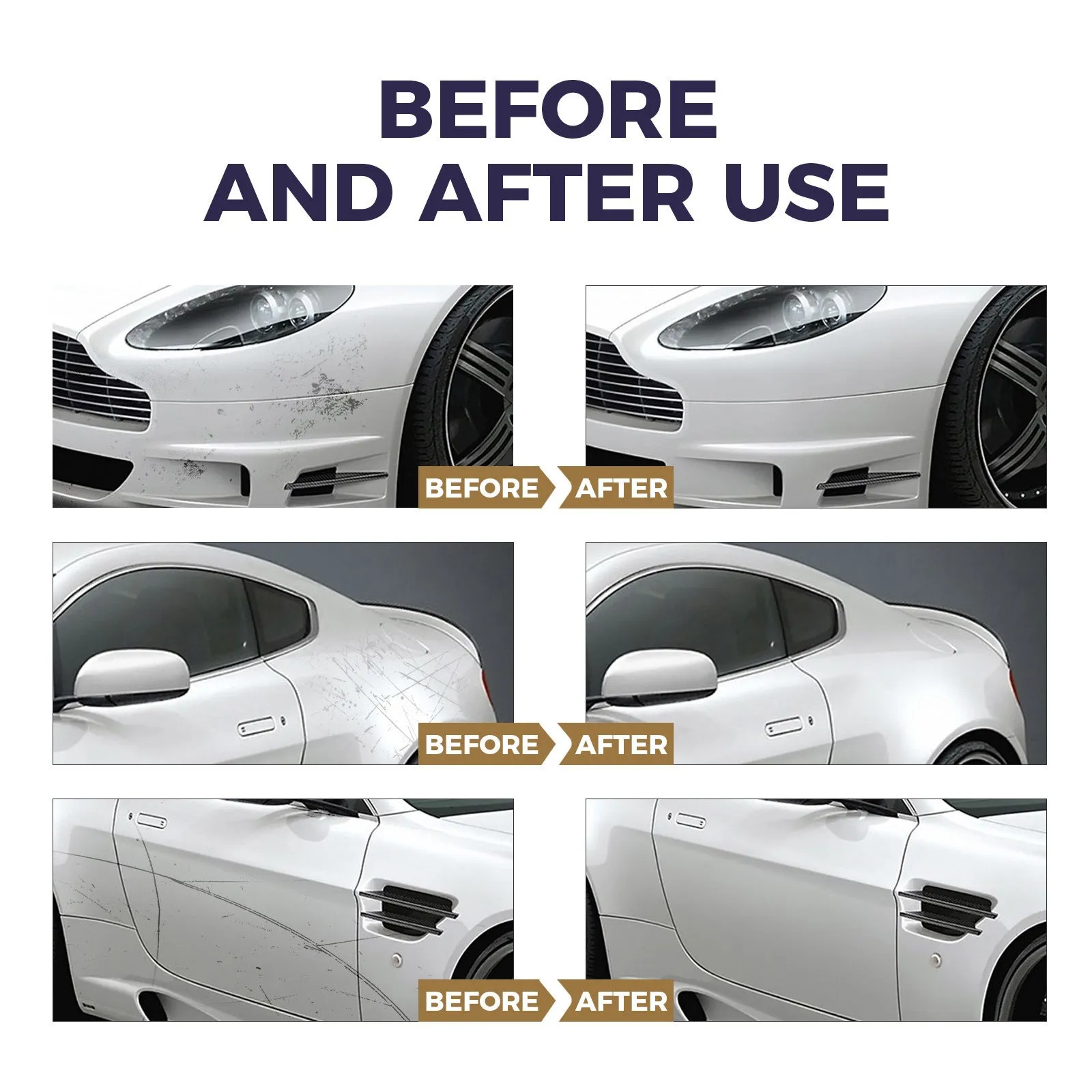 Car scratch wax 100g with sponge and cloth, 9.1cm x 9.1cm wax block for paint repair