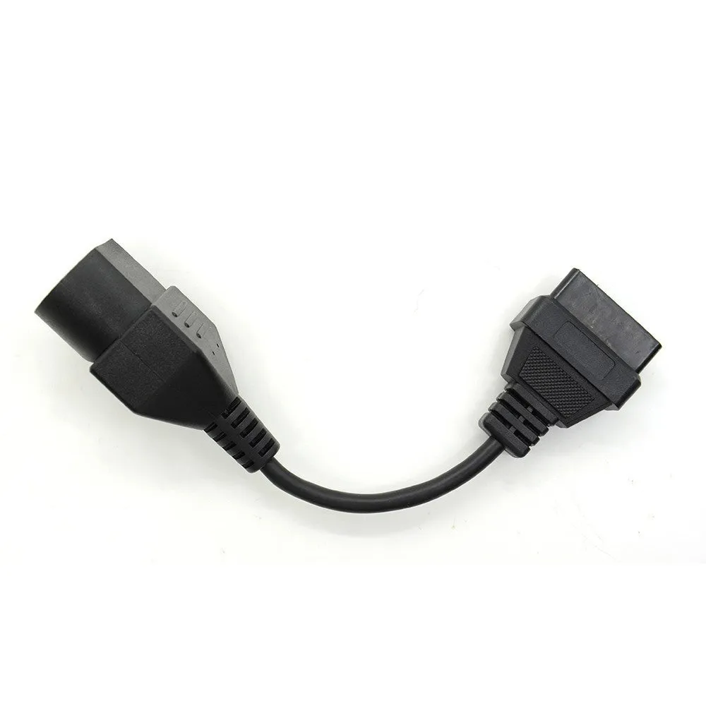 Mazda 17-pin to OBDII 16-pin diagnostic cable adapter in black PVC