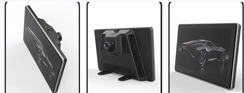 7-inch centre console suction dashcam with 170 degree wide angle lens in black plastic casing