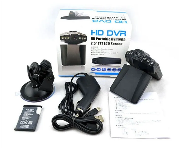 JC10 portable car video recorder with 140 degree wide angle lens and 2.5-inch display for windscreen mounting