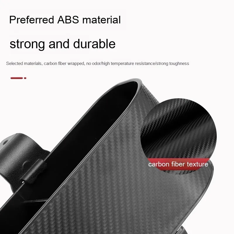 Car seat back hook storage box in black, made from ABS carbon fibre pattern material, for hanging organisation