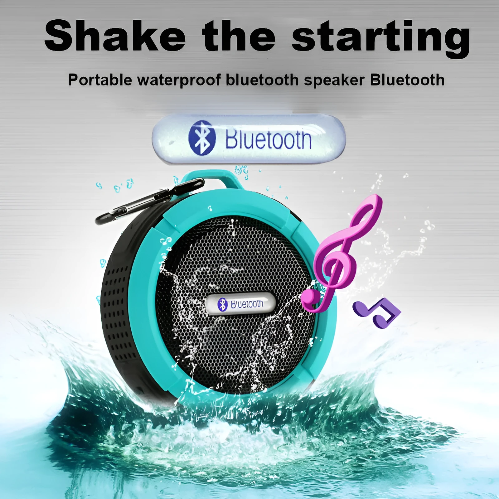 Waterproof Bluetooth speaker in Army Green with 500mAh battery and dual 3W drivers