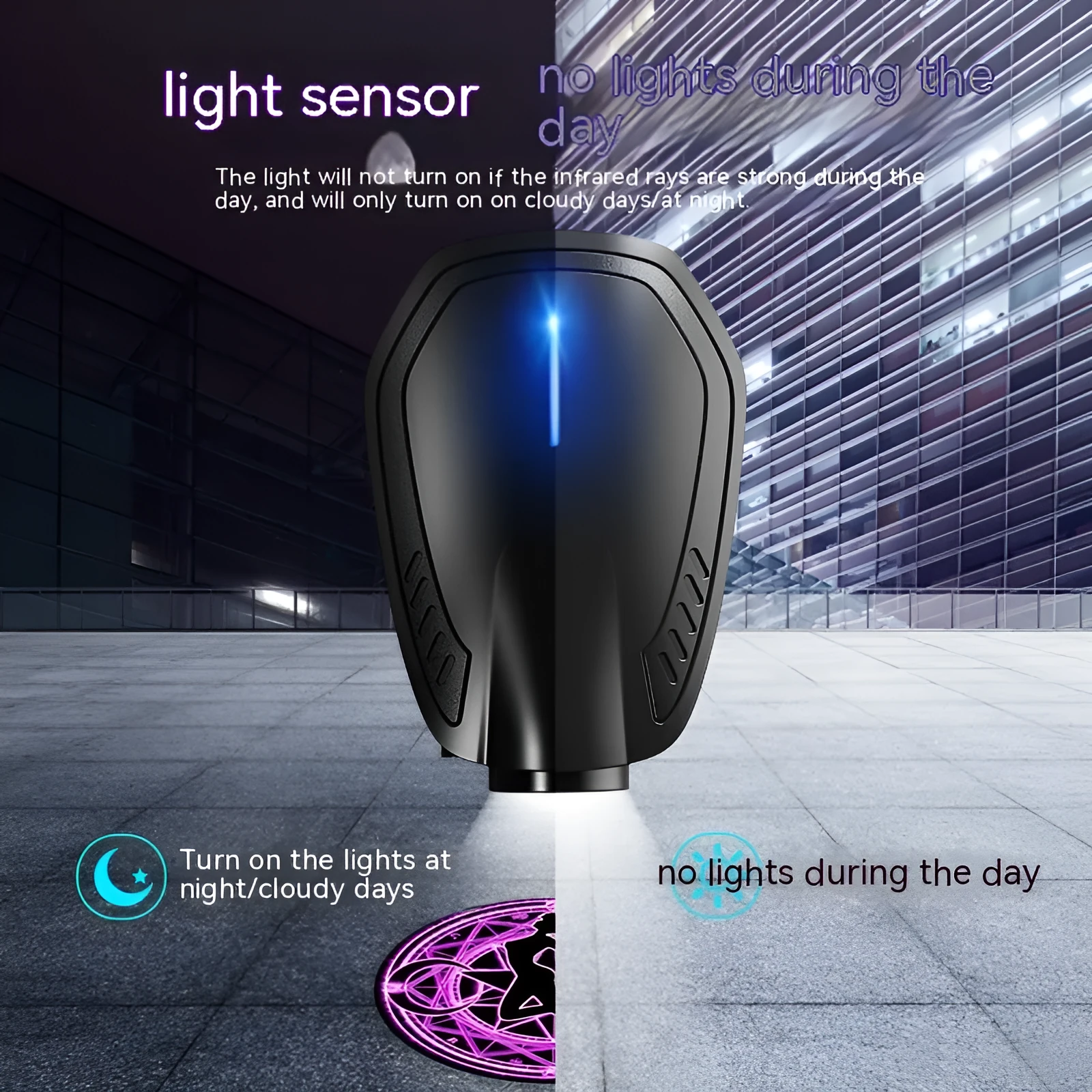 F2 car atmosphere light laser projector in bright black finish with ABS housing