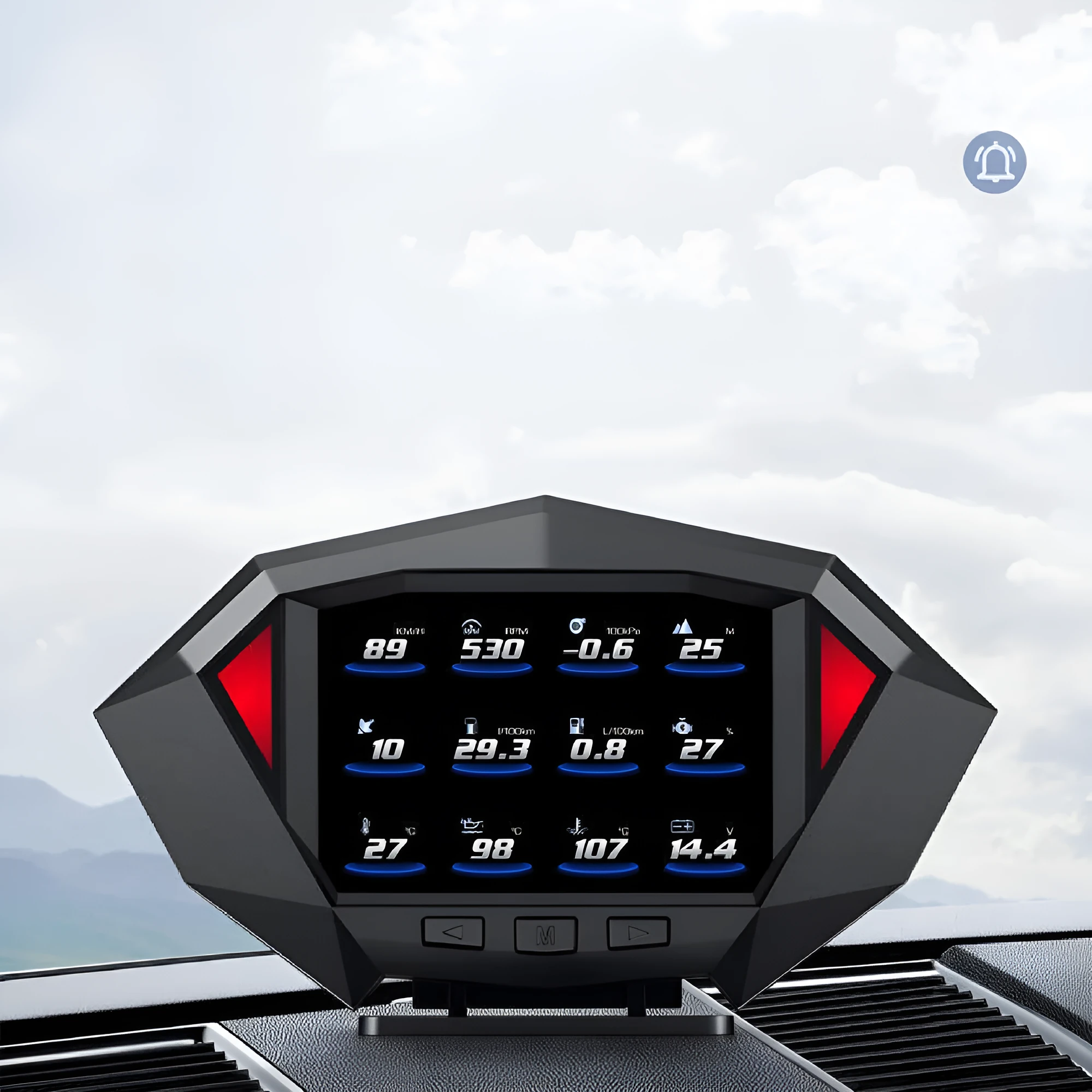 P1 black vehicle HUD head-up display unit with LCD screen