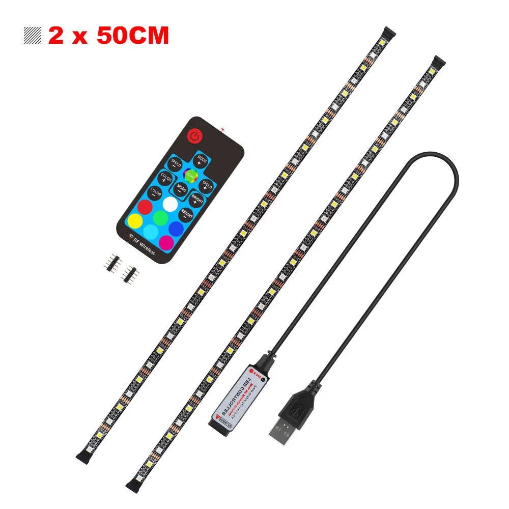 PVC LED light strip for car underbody with remote control, black housing, 12V 50W