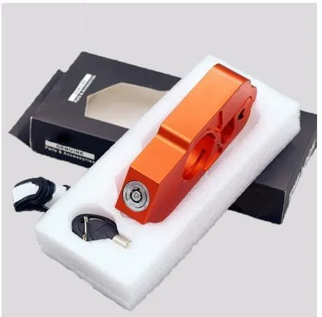 Universal motorcycle handlebar lock with stainless steel wire fits twist grip 27-38mm for scooters and ATVs