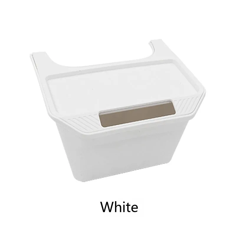 Black rectangular plastic rear middle storage box with handle on car seat
