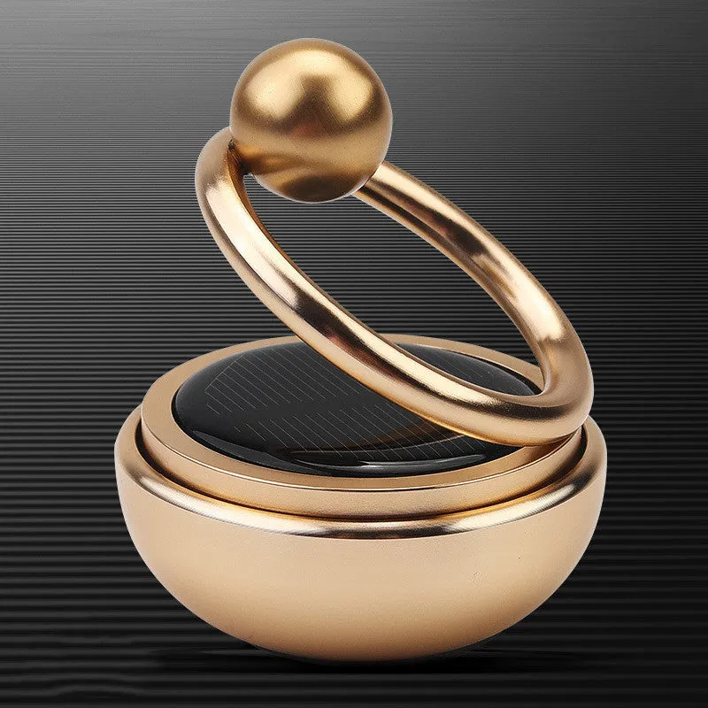 Solar rotate car air freshener aluminium alloy 60mm black red gold silver maglev design
