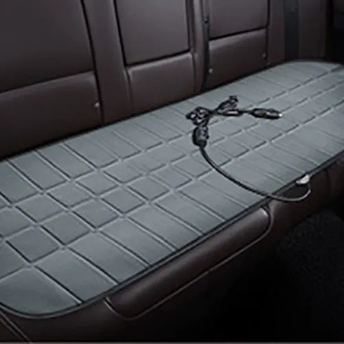 On board heated seat cushion checkered single seat black fibre material winter thermal insulation 98x48cm