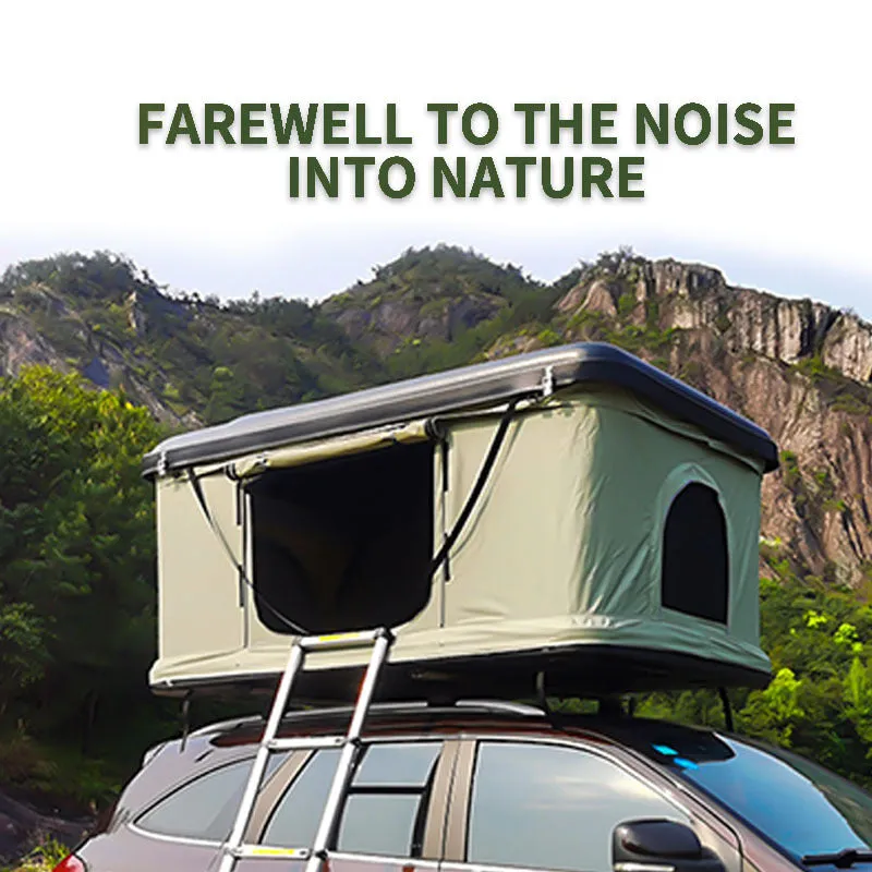Hard shell folding roof tent 210x130x28cm aluminium alloy double tent for self-driving camping camouflage style